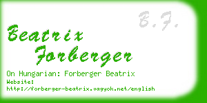 beatrix forberger business card